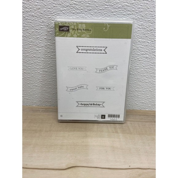 Stampin Up Itty Bitty Banners Set Of 6 Rubber Stamps - Picture 1 of 3